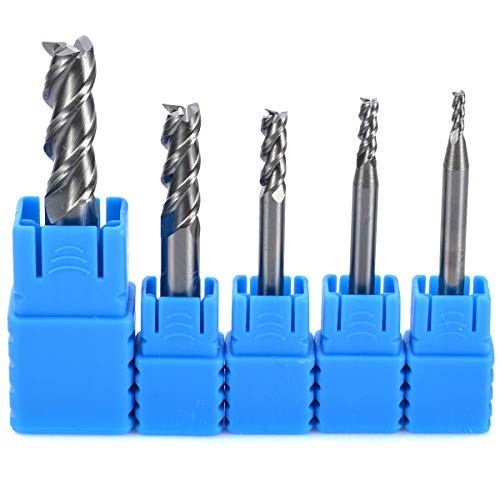 NO LOGO HWW-PINGDUANXD, 5pcs carburo sólido CNC Molino de Extremo Set 3 Labios HRC50 Aluminio Fresa 2/3/4/6/8 mm Accesorios for Herramientas eléctricas (Size : 2/3/4/6/8mm 5pcs)