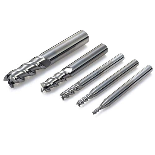 NO LOGO HWW-PINGDUANXD, 5pcs carburo sólido CNC Molino de Extremo Set 3 Labios HRC50 Aluminio Fresa 2/3/4/6/8 mm Accesorios for Herramientas eléctricas (Size : 2/3/4/6/8mm 5pcs)