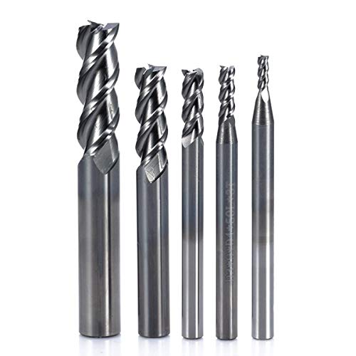 NO LOGO HWW-PINGDUANXD, 5pcs carburo sólido CNC Molino de Extremo Set 3 Labios HRC50 Aluminio Fresa 2/3/4/6/8 mm Accesorios for Herramientas eléctricas (Size : 2/3/4/6/8mm 5pcs)