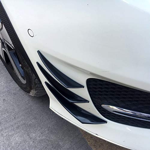 NO LOGO LSB-Pegatina de propósitos 6pcs Universal Negro Gloss Car Styling Accesorios for automóviles Tope Delantero del Labio de Goma Fin Spoiler Splitter Canard Etiqueta engomada del Cuerpo Valence