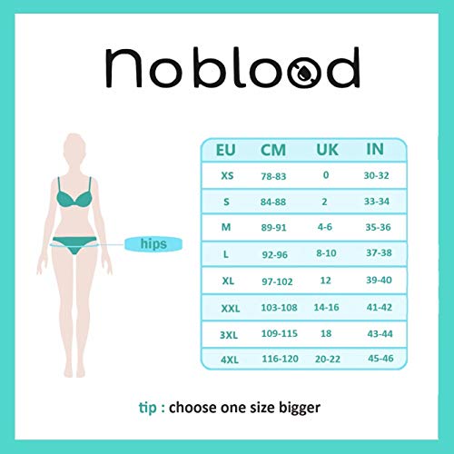 NoBlood Bragas Menstruales absorbentes= 2 tampones - Lavables - Algodón - Ecológicas - Menstruación - Bragas de Reglas Flujo Periódico de moderado a abundante- Incontinencia (Encaje, XL)