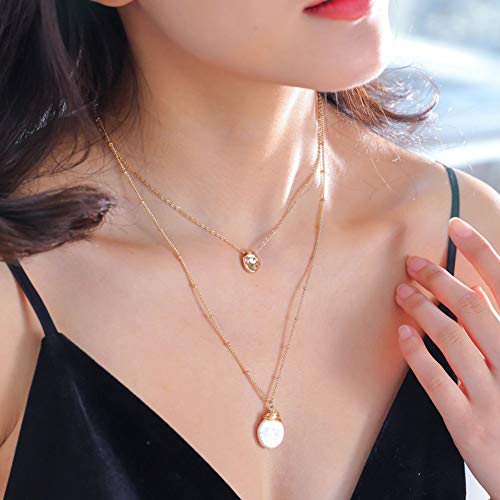 No/Brand Collar Multicapa para Mujer, Cadena de Cuentas de Metal, Cadena para Cuello de Tarjeta, Accesorios para Collares