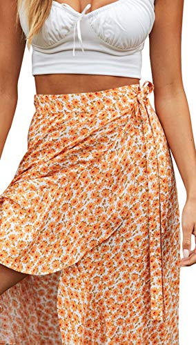 NOBRAND Falda de moda para mujer con volantes irregulares y cordones