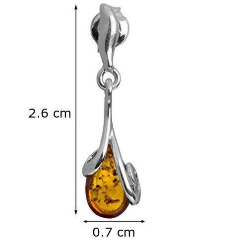 Noda Ambar Esterlina Plata Celta Lagrima Pendientes