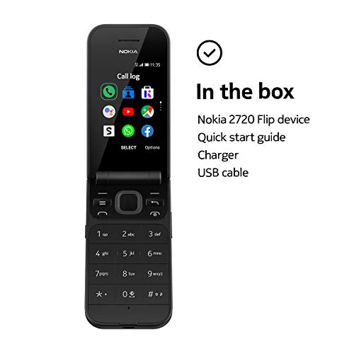 Nokia 2720 Flip Black Dual Sim [Versión importada: Podría presentar problemas de compatibilidad]