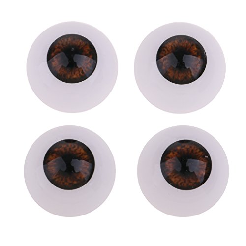 non-brand 4 Piezas Ojos Acrílicos de Seguridad para Baby Doll DIY Accesorios de Muñeca de Bricolaje - Marrón, 22 mm