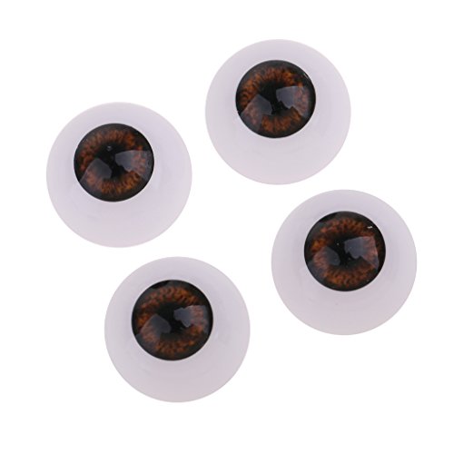 non-brand 4 Piezas Ojos Acrílicos de Seguridad para Baby Doll DIY Accesorios de Muñeca de Bricolaje - Marrón, 22 mm