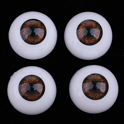 NON MagiDeal 4 Piezas Ojos Acrílicos de Seguridad para Baby Doll DIY Accesorios de Muñeca de Bricolaje - Marrón, 20 mm