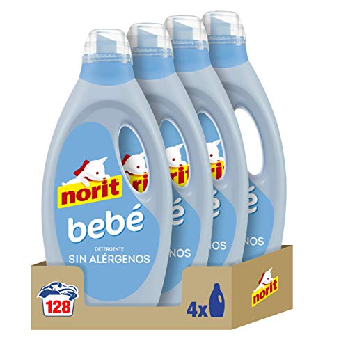 Norit Bebé - Detergente Líquido para Ropa de Bebé, Pieles Sensibles y Atópicas - Pack de 4 Unidades de 1125 ml: 4.500 ml
