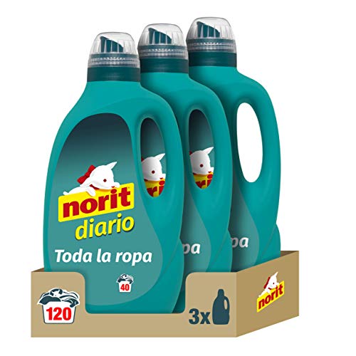 Norit Diario - Detergente Líquido para Todos los Tejidos y Colores - Pack de 3 Unidades de 2120 ml: 6.360 ml
