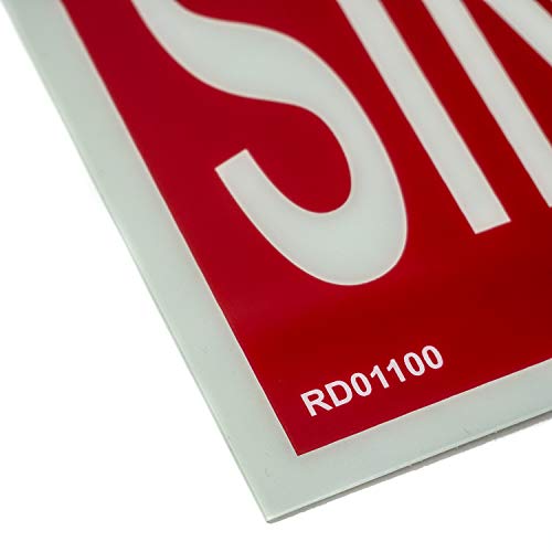 Normaluz NM RD01100 - Señal Luminiscente sin Salida Clase B PVC 0.7 mm 30 x 15 cm con CTE, Ripci y Apto para la Nueva Legislación, Rojo