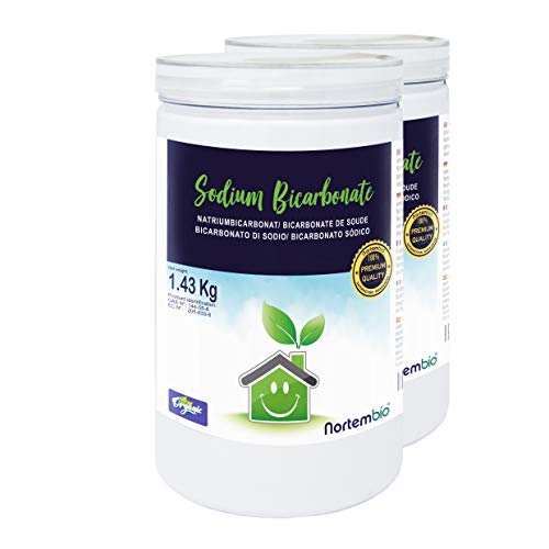 Nortembio Bicarbonato de Sodio 2x1.43kg, Insumo Ecológico de Origen Natural, Libre de Aluminio, EBook Incluido.