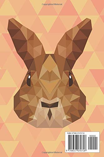 Notebook: Rabbit Geometric Polygon Cover 6x9" 100 Pages Blank Lined Gift Book Journal , Cute Pet Animal Diary , Wide Ruled Paper (Geometrics & Polygonal Notebook)