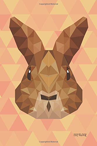Notebook: Rabbit Geometric Polygon Cover 6x9" 100 Pages Blank Lined Gift Book Journal , Cute Pet Animal Diary , Wide Ruled Paper (Geometrics & Polygonal Notebook)