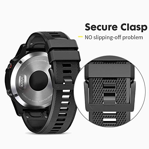 NotoCity Correa Garmin Fenix 5, Silicona Reemplazo Correa para Garmin Fenix 6/Fenix 6 Pro/Fenix 5/Fenix 5 Plus/Forerunner 935/945,Easy-Fit,no Adapta a Fenix 5X, 5s