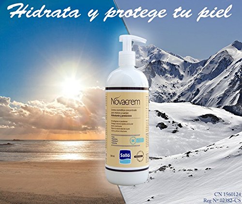 Novacrem: crema hidratante y protectora para cuerpo y manos (500mL) - Sin tacto graso - Evita las grietas - Producto cosmético - Económica.