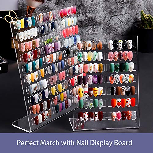 Noverlife - Soporte de exhibición de 200 piezas de uñas transparentes para uñas postizas de acrílico, soporte para práctica de uñas para salón de uñas, decoración de uñas para mujeres