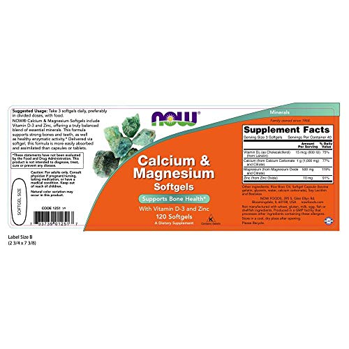 Now Foods Calcio & Magnesio - 120 Cápsulas