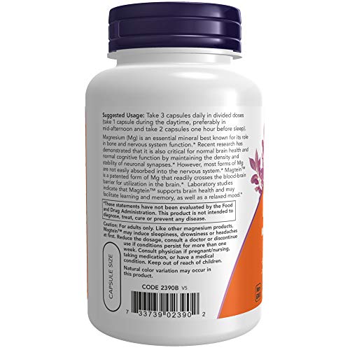 Now Foods P29995 Magtein Magnesio L - Treonato 90 Unidades 120 g
