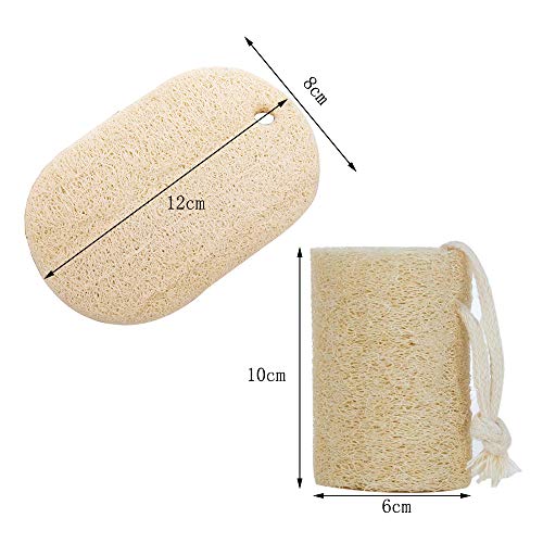 Nsiwem Loofah Natural 8 Piezas Esponjas de luffa Orgánico Esponja Lufa Loofah Esponjas Platos Biodegradable y ecológico para Limpieza de Cocina y Lavado de Ducha