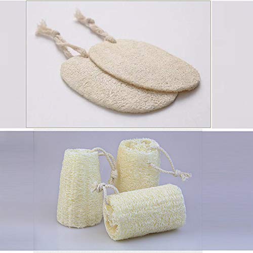 Nsiwem Loofah Natural 8 Piezas Esponjas de luffa Orgánico Esponja Lufa Loofah Esponjas Platos Biodegradable y ecológico para Limpieza de Cocina y Lavado de Ducha