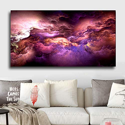 Nubes coloridas abstractas lienzo pintura mural sala arte moderno cartel decoración pintura