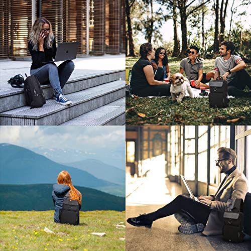 NUBILY Bolso Bandolera Impermeable Bolsos Mochila con USB y Orificio para Auriculares para Hombre y Mujere Negro Bolso Pecho Deportes Trabajo Casual Viajes Senderismo