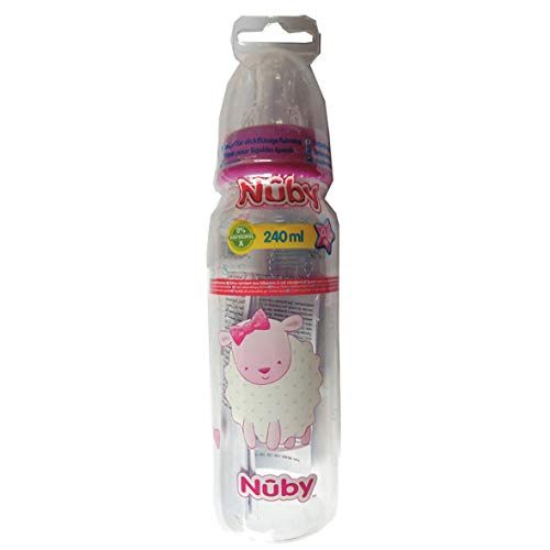 Nuby ID1486 Botella Impresa con Cuello Estándar, 240 ml, Multicolor
