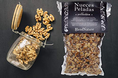 Nueces Peladas Naturales Crudas y Mondadas 500gr - Frutos Secos Saludables Alto contenido Omega 3 - Envase al vacío más Sabrosas más Sabor - Excelente Calidad y Tamaño - Procedencia California.