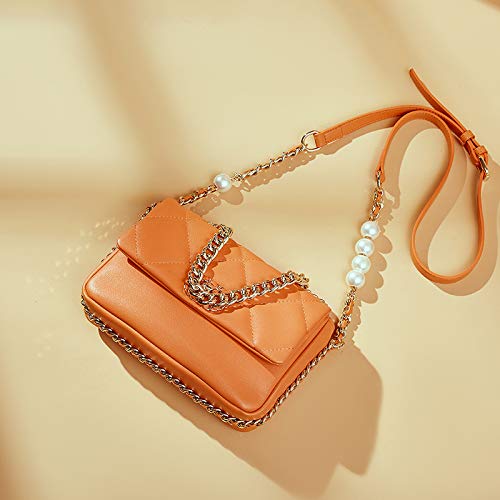 Nueva cadena de cuero vacuno pequeña fragancia viento bordado línea de diamante bolso de las señoras bolso de hombro mensajero bolso de mano Azul azul talla única