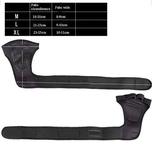 Nuevo 1 par de Guantes de Entrenamiento de Levantamiento de Pesas Mujeres Hombres Fitness Deportes Body Building Gymnastics Grips Gym Hand Palm Protector Guantes - Negro, XL