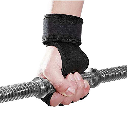 Nuevo 1 par de Guantes de Entrenamiento de Levantamiento de Pesas Mujeres Hombres Fitness Deportes Body Building Gymnastics Grips Gym Hand Palm Protector Guantes - Negro, XL