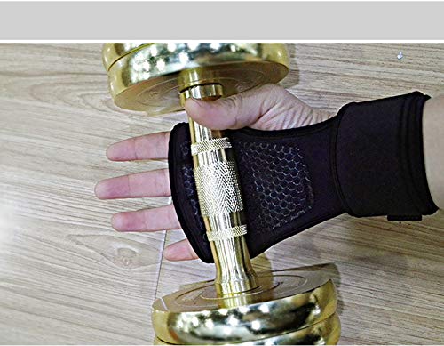Nuevo 1 par de Guantes de Entrenamiento de Levantamiento de Pesas Mujeres Hombres Fitness Deportes Body Building Gymnastics Grips Gym Hand Palm Protector Guantes - Negro, XL
