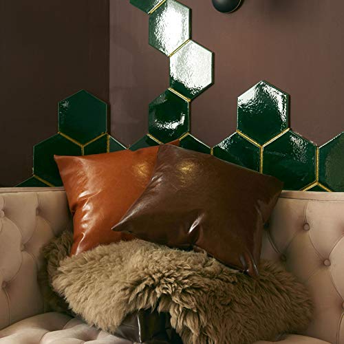 Nuevo Funda de Almohada de Cuero Fundas de Almohada de Granja de Cuero sintético Moderno Sofá Sofá Dormitorio Funda de Almohada Decorativa - Marrón-1,30X50CM