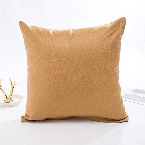 Nuevo Funda de Almohada de Cuero Fundas de Almohada de Granja de Cuero sintético Moderno Sofá Sofá Dormitorio Funda de Almohada Decorativa - Marrón-1,30X50CM