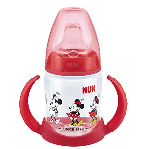 NUK 10215268 Disney Mickey Mouse First Choice - Biberón (sin BPA, a partir de 6 meses, 150 ml), color rojo