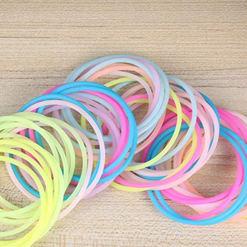 NUOBESTY collares luminosos de fiesta de neón anillo fluorescente duradero elegante y colorido anillo vítores accesorios pulseras brazaletes para concierto de fiesta que - 50 piezas