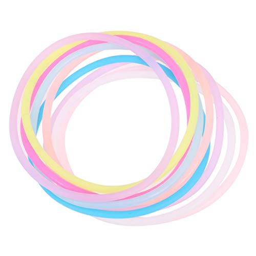 NUOBESTY collares luminosos de fiesta de neón anillo fluorescente duradero elegante y colorido anillo vítores accesorios pulseras brazaletes para concierto de fiesta que - 50 piezas