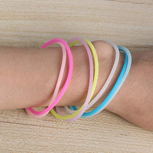NUOBESTY collares luminosos de fiesta de neón anillo fluorescente duradero elegante y colorido anillo vítores accesorios pulseras brazaletes para concierto de fiesta que - 50 piezas