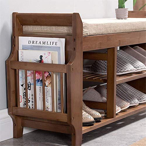Nuokix Guardar espacio Zapatero de 3 gradas Puerta de entrada del organizador del almacenaje del zapato con asiento estante for botas ideal for Pasillo Baño Sala Corredor cocina y el jardín 100% de ba