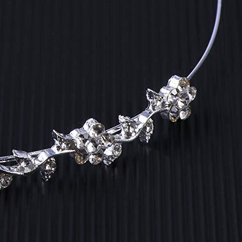 NUOLUX boda para mujer de flores y hojas de cristal de diseño de corona linina Tiara Suite