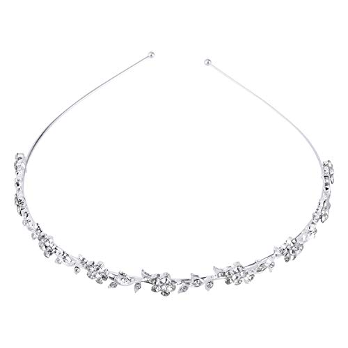 NUOLUX boda para mujer de flores y hojas de cristal de diseño de corona linina Tiara Suite