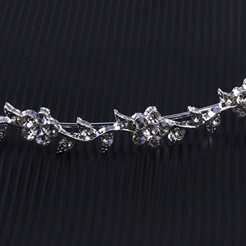 NUOLUX boda para mujer de flores y hojas de cristal de diseño de corona linina Tiara Suite