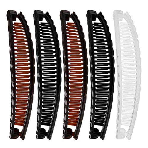 Nuoshen - 5 clips de pelo largo para mujer, 3 colores