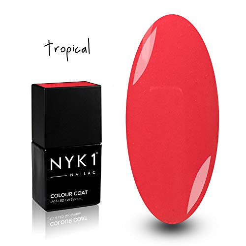 NYK1 Gel Esmalte Permanente Uñas | Esmalte de Uñas de Color en Gel para Secador de Lámpara Led o UV - Manicura Profesional y Brillo | Perfecto como Top Coat, Base y Nail Art Semipermanente Shellac