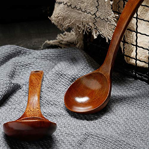 NYKK Cucharones para Servir Hogar Grande del Estilo Coreano de gachas de arroz de Madera Cuchara de Madera Mango de una Cuchara Larga Cuchara Grande Sopa Cuchara para Espaguetis (Color : 1 Pack)
