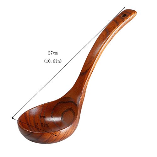 NYKK Cucharones para Servir Mango Largo Cuchara de Madera Cuchara de Madera Grande del Estilo Coreano Gachas Cuchara para Espaguetis (Color : 1 Pack)