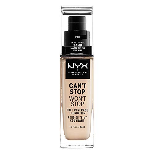 NYX Professional Makeup Can't Stop Won't Stop - Base de Maquillaje con Acabado Mate, 30 ml, Pale