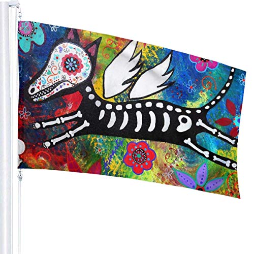 Oaqueen Banderas Flying Angel Dog Garden Flag Yard Home Outdoor Decor Banner 3'x5' FT