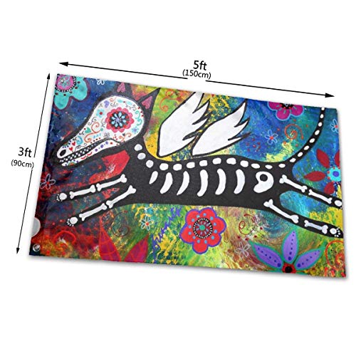 Oaqueen Banderas Flying Angel Dog Garden Flag Yard Home Outdoor Decor Banner 3'x5' FT